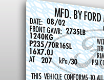 Ford Licensed VIN Certification Decal