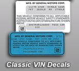 Classic VIN Certification Decals